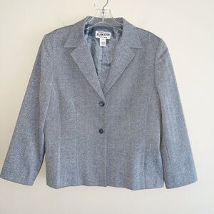 Pendleton Blazer Jacket Womens Size 8 Wool Silk Classic Old Money Basic Gray